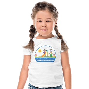 Camiseta Escolar Infantil 100% Poliéster Manga Curta - EMEI Profª Ângela de Castro F. Lopes