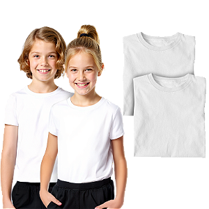 Kit 2 Camisetas Lisa Manga Curta Infantil Poliéster