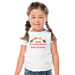 Camiseta Escolar Infantil 100% Poliéster Manga Curta - EMEI Profª Idelena Menezes T. de Carvalho
