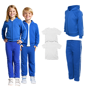 Kit Conjunto de Frio Inverno Roupa Infantil Uniforme Escolar Moletom