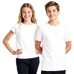 Camiseta Lisa Manga Curta Juvenil Poliéster