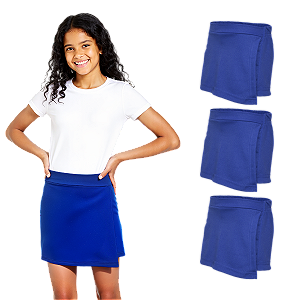 Kit 3 Short Saia Juvenil Helanca