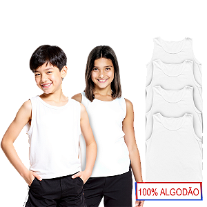 Kit 4 Camisetas Regatas Infantil Algodão