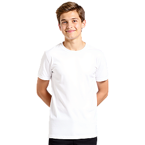 Camiseta Lisa Algodão Manga Curta Juvenil