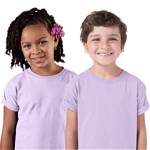 Camiseta Lisa Colorida Manga Curta Infantil Pol.