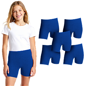 Kit 5 Bermudas Ciclista Cotton Infantil