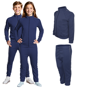 Conjunto Helanca Juvenil Azul Marinho