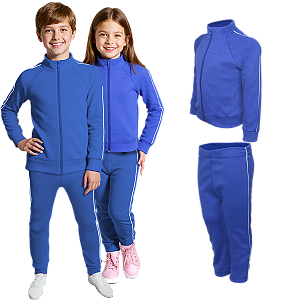 Conjunto Helanca Infantil Azul Royal
