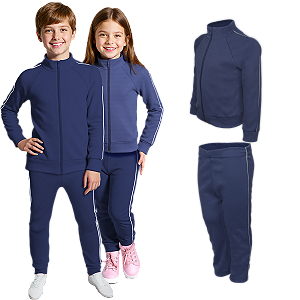 Conjunto Helanca Infantil Azul Marinho