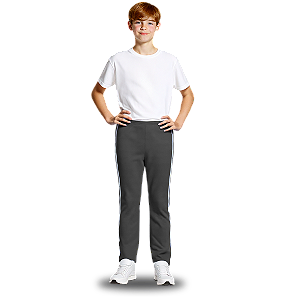 Calça Helanca Juvenil Cinza Chumbo