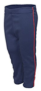 Calça Helanca Infantil Azul Marinho Friso Listra Vermelho