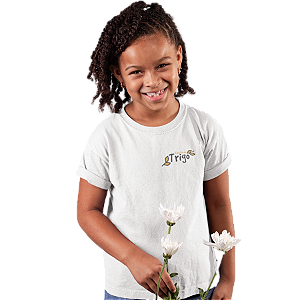 Camiseta Escolar Infantil 100% Poliéster Manga Curta - Família de Trigo