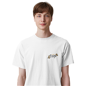 Camiseta Juvenil Manga Curta Poliéster Família de Trigo Logo