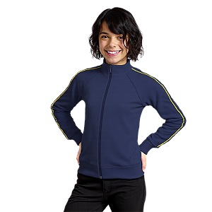 Blusa Helanca Juvenil Azul Marinho Friso Listra Amarelo
