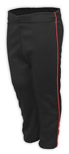 Calça Helanca Infantil Preto Friso Listra Vermelho