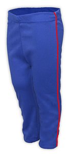 Calça Helanca Juvenil Azul Royal Friso Listra Vermelho