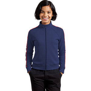 Blusa Helanca Juvenil Azul Marinho Friso Listra Vermelho