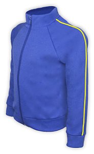 Blusa Helanca Juvenil Azul Royal Friso Listra Amarelo