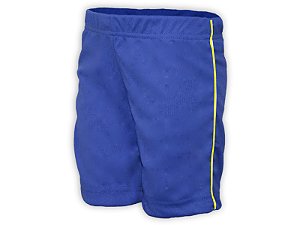 Bermuda Helanca Infantil Azul Royal Friso Listra Amarelo