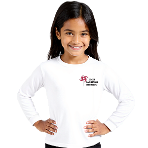 Camiseta Escolar Infantil 100% Poliéster Manga Longa - EMEI Cassiano Ricardo