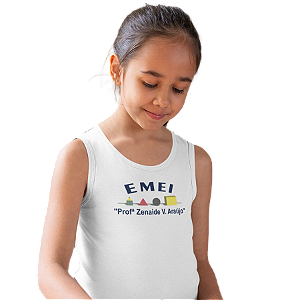 Camiseta Escolar Infantil 100% Poliéster Regata - EMEI Profª Zenaide V. Araújo