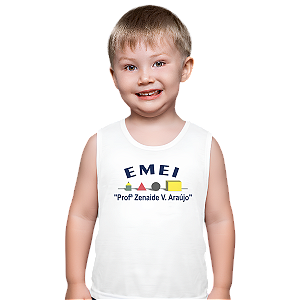Camiseta Escolar Infantil 100% Poliéster Regata - EMEI Profª Zenaide V. Araújo