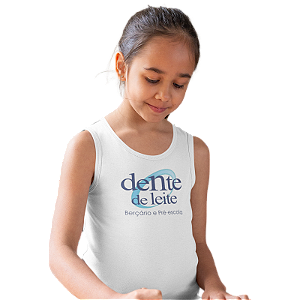 Camiseta Escolar Infantil 100% Poliéster Regata - Escola Dente de Leite