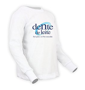 Camiseta Infantil MANGA LONGA Poliéster Escola Dente de Leite