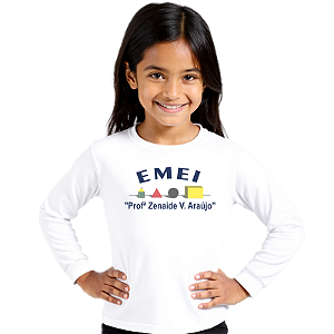Camiseta Escolar Infantil 100% Poliéster Manga Longa - EMEI Profª Zenaide V. Araújo