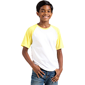 Camiseta Raglan Juvenil Manga Curta