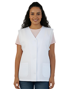 Jaleco Avental Professora Sem Manga Feminino Oxford