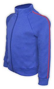 Blusa Helanca Infantil Azul Royal Friso Listra Vermelho