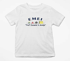 Camiseta Algodão Manga Curta Infantil Escola Zenaide