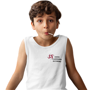 Camiseta Escolar Infantil 100% Poliéster Regata - EMEI Cassiano Ricardo