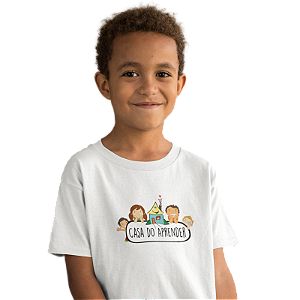 Camiseta Escolar Infantil 100% Poliéster Manga Curta - Escola Casa do Aprender