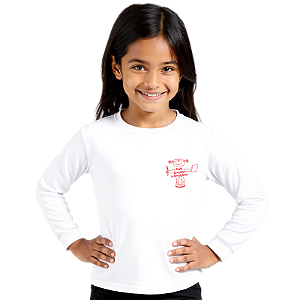 Camiseta Escolar Infantil 100% Poliéster Manga Longa - EMEI Marilda Aparecida Montemor