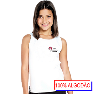 Camiseta Escolar Infantil 100% Algodão Regata - EMEI Cassiano Ricardo
