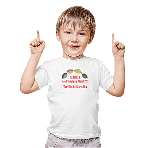 Camiseta Escolar Infantil 100% Algodão Manga Curta - EMEI Profª Idelena Menezes T. de Carvalho