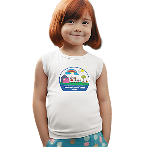 Camiseta Escolar Infantil 100% Poliéster Regata - EMEI Padre José Rubens Franco Bonafé