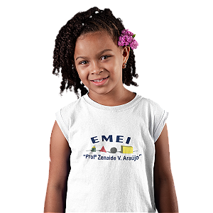 Camiseta Escolar Infantil 100% Algodão Regata - EMEI Profª Zenaide V. Araújo