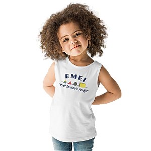 Camiseta Escolar Infantil 100% Algodão Regata - EMEI Profª Zenaide V. Araújo