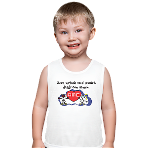 Camiseta Escolar Infantil 100% Poliéster Regata - Creche AME