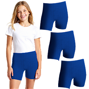 KIt 3 Bermudas Ciclista Suplex Poliamida Infantil