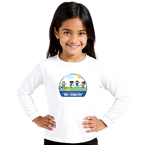 Camiseta Escolar Infantil 100% Poliéster Manga Longa - NEI Rio Comprido