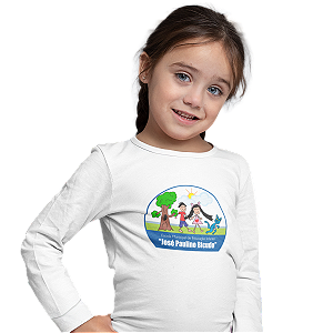 Camiseta Escolar Infantil 100% Algodão Manga Longa - EMEI José Paulino Bicudo