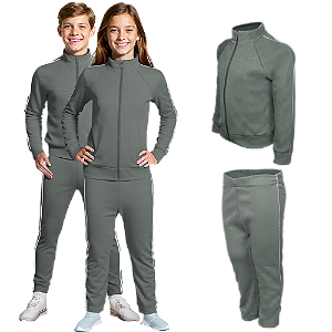 Conjunto Helanca juvenil - Cinza Chumbo