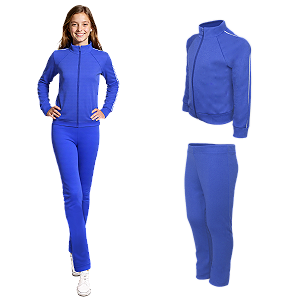 Conjunto Uniforme Escolar Feminino Juvenil Helanca