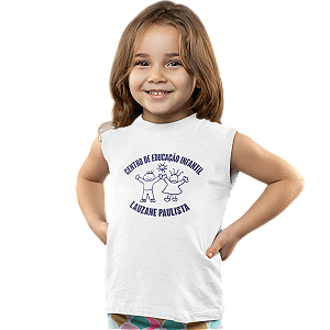Camiseta Escolar Infantil 100% Poliéster Regata - CEDIN Lauzane Paulista