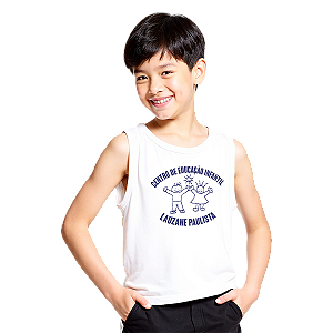 Camiseta Escolar Infantil 100% Poliéster Regata - CEDIN Lauzane Paulista