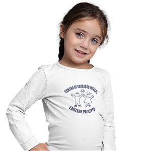 Camiseta Escolar Infantil 100% Poliéster Manga Longa - CEDIN Lauzane Paulista